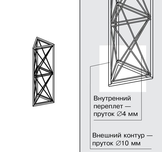 Ферма тристороння 600×200×175 мм